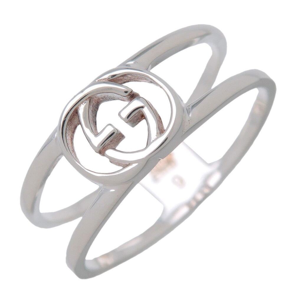 Gucci Interlocking G Sterling Silver Ring Size 9